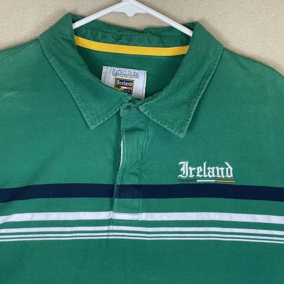 Retro Irish Heritage Collection Mens 3XL Short Sleeve Casual Polo‎ Shirt Green - Picture 2 of 12